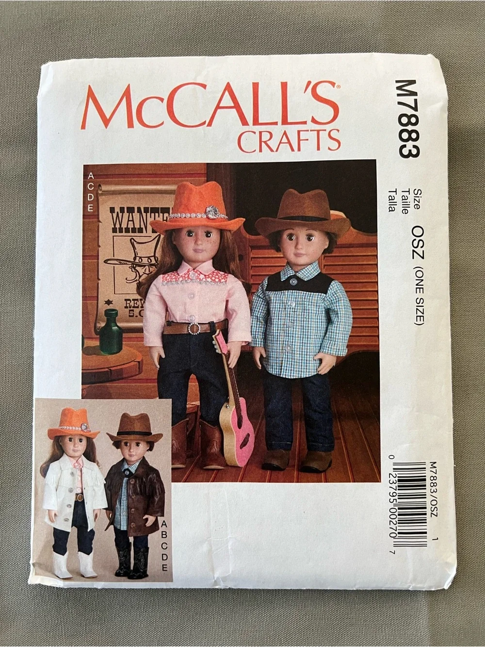 McCall’s Crafts Doll Clothes Sewing Pattern Collection - lot of 4